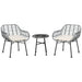 Outsunny 3 Piece Patio Set, Outdoor Bistro Furniture, PE Rattan Wicker Table and Chairs, Cushioned, Hand Woven, Modern Look with Tempered Glass for Garden, Porch, Pool, Backyard, Cream White - DTYStore