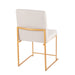 High Back Fuji Contemporary Dining Chair in Gold Steel and Beige Fabric by LumiSource - Set of 2 - DTYStore
