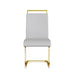 Modern Dining Chairs,PU Faux Leather High Back Upholstered Side Chair with C-shaped Tube. Plating Golden Metal Legs for Dining Room Kitchen Vanity Patio Club Guest Office Chair (Set of 4) (White+PU) - DTYStore