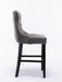 Contemporary Velvet Upholstered Barstools with Button Tufted Decoration and Wooden Legs, and Chrome Nailhead Trim, Leisure Style Bar Chairs,Bar stools, Set of 2 (Gray),SW1902GY - DTYStore