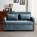 56.9" Loveseat Sofa Pull-out Sofa Bed Sleeper Sofa with a Reversible Backrest Cushion, Side Pockets, Two USB Ports and a Phone Holder for Living Room, Blue - DTYStore