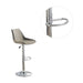 Dining Kitchen Adjustable Bar stool Chair Light Grey Wax Polyurethane Leather Chrome Base Modern Set of 2 Chairs / Bar Stool - DTYStore