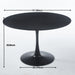 47.2INCH TULIP ROUND DINING TABLE,OFFICE TABLE,COFFEE TABLE,120X120X74CM,BLACK - DTYStore
