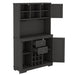 Coffee Bar Cabinet Kitchen Cabinet with Storage, Farmhouse Wine Cabinet with Drawers shelves and cabinets, Buffet Cabinet Wine & Glass Racks for Dining Room, Kitchen, Black - DTYStore