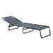 Folding Chaise Lounge Pool Chair, Patio Sun Tanning Chair, Outdoor Lounge Chair with 4-Position Reclining Back, Breathable Mesh Seat for Beach, Yard, Patio, Gray - DTYStore