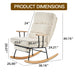 Modern Teddy Gliding Rocking Chair with High Back, Retractable Footrest, and Adjustable Back Angle for Nursery, Living Room, and Bedroom,Beige - DTYStore