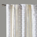 2pk Poly Printed Curtain Panel with Tufted Stripe White/Taupe 2-PK 50x95' - DTY Store