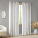 2pk Poly Printed Curtain Panel with Tufted Stripe White/Taupe 2-PK 50x95' - DTY Store