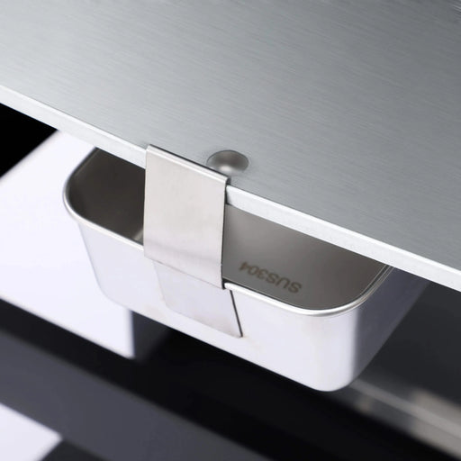 3-Burner Propane Gas BBQ Grill, 25650BTU Output With Wire Enamel Cooking Grids For Outdoor Barbecue, Foldable Side Table, Stainless Steel Default -DTYStore