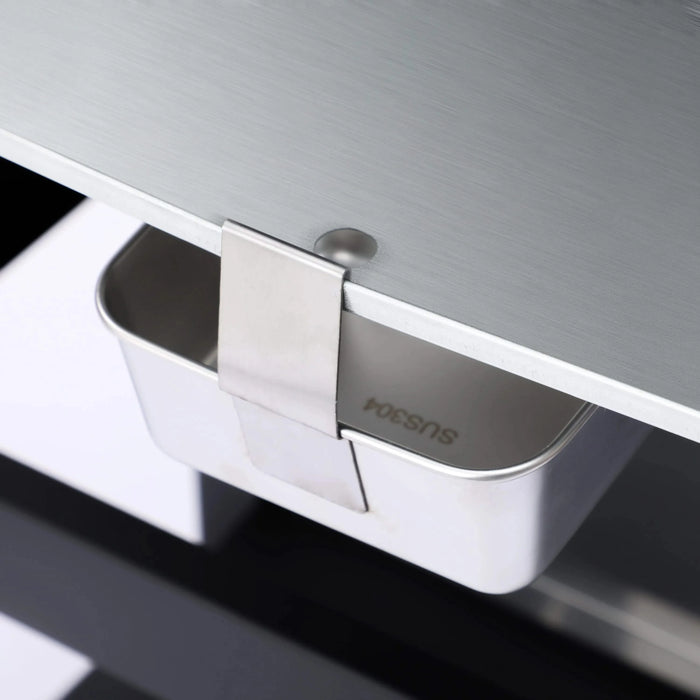 3-Burner Propane Gas BBQ Grill, 25650BTU Output With Wire Enamel Cooking Grids For Outdoor Barbecue, Foldable Side Table, Stainless Steel Default -DTYStore