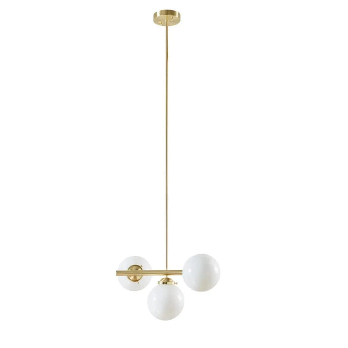 3-Light Chandelier with Frosted Glass Globe Bulbs Default -DTYStore