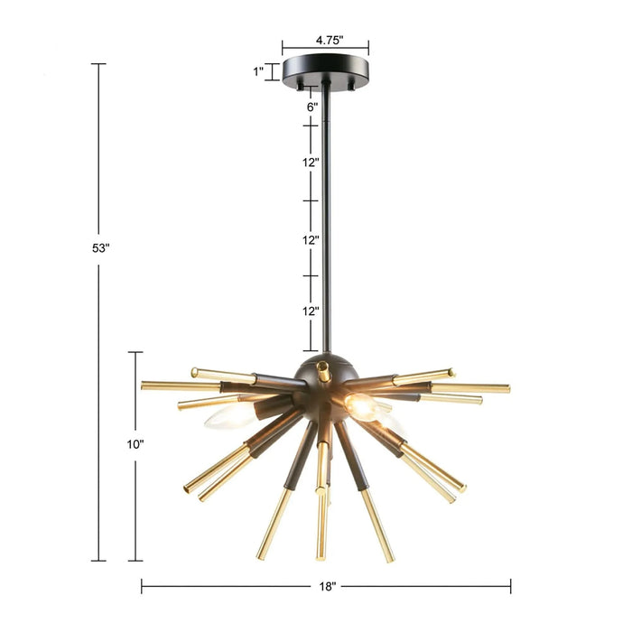 3-Light Spiked Chandelier Default -DTYStore