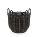 3-Pack Catleza Wicker Multi-purposes Basket with handler - Planter basket Espresso -DTYStore