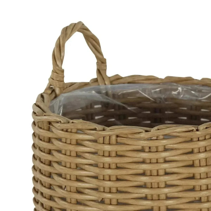 3-Pack Catleza Wicker Multi-purposes Basket with handler - Planter basket Espresso -DTYStore