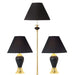 3-Piece Ceramic Lamp Set, Floor and Table Lamps, Black finish Default -DTYStore
