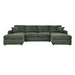 3-Piece Corduroy Double-Chaise Sectional Sofa – Green Default -DTYStore