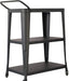 3-Tiered Metal Frame, Industrial Dining Cart with Swivel Wheels, Black Default -DTYStore