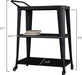3-Tiered Metal Frame, Industrial Dining Cart with Swivel Wheels, Black Default -DTYStore