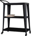3-Tiered Metal Frame, Industrial Dining Cart with Swivel Wheels, Black Default -DTYStore