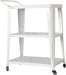3-Tiered Metal Frame, Industrial Dining Cart with Swivel Wheels, White Default -DTYStore