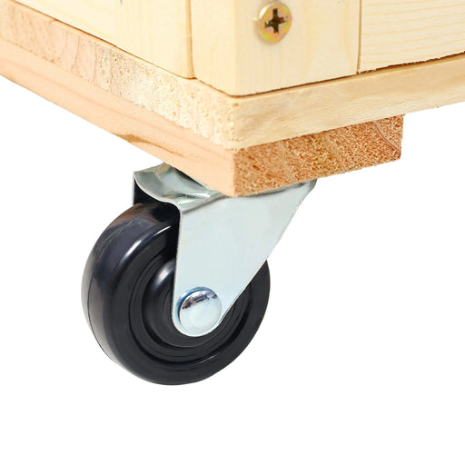 3-Tiers Raised Garden Bed with Trellis, 53' H Vertical Planter Box with Wheels & Back Storage Area, for Flowers, Vegetables, Herbs, Natural Default -DTYStore