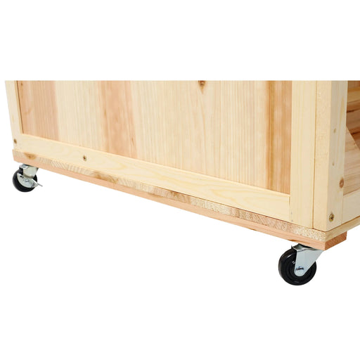 3-Tiers Raised Garden Bed with Trellis, 53' H Vertical Planter Box with Wheels & Back Storage Area, for Flowers, Vegetables, Herbs, Natural Default -DTYStore