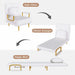 3-in-1 Convertible Folding Sofa Bed with Adjustable Backrest and Pillow, White, Grass Cloth Default -DTYStore