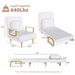 3-in-1 Convertible Folding Sofa Bed with Adjustable Backrest and Pillow, White, Grass Cloth Default -DTYStore