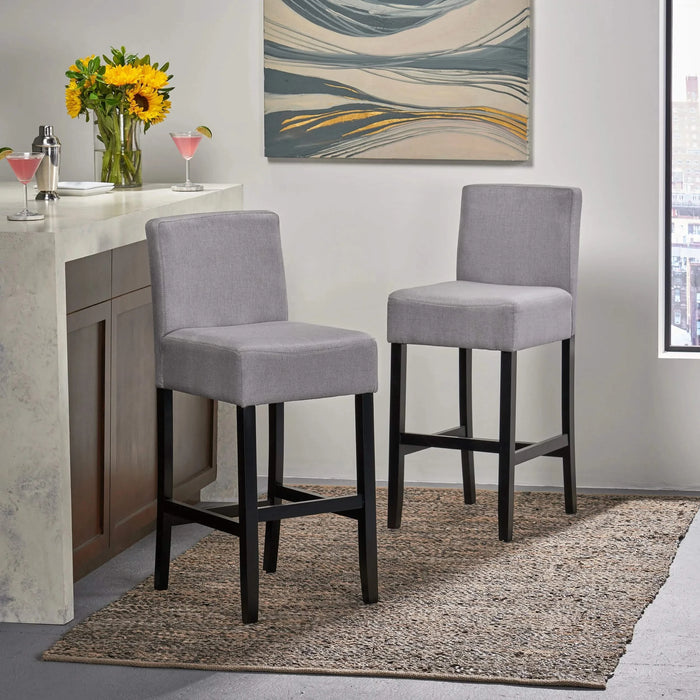 30-inch Fabric Barstool with Solid Wood Frame (Set of 2) Default -DTYStore