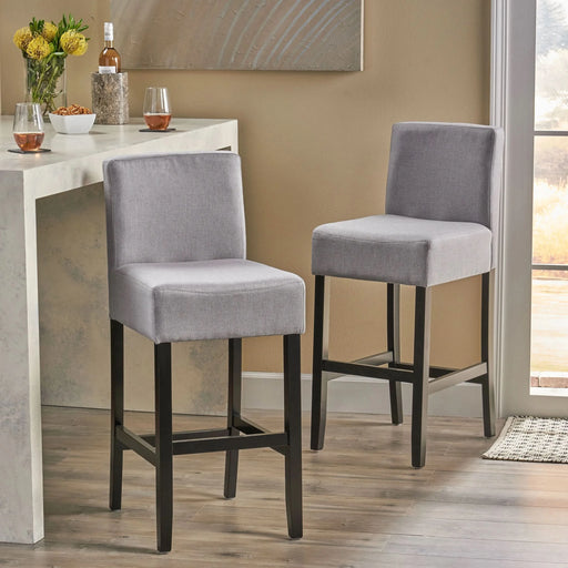 30-inch Fabric Barstool with Solid Wood Frame (Set of 2) Default -DTYStore