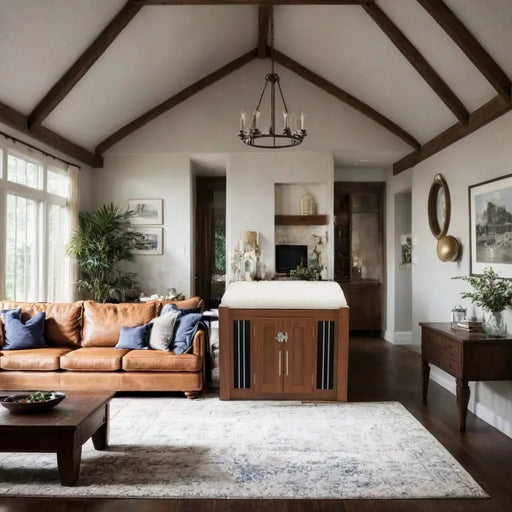 30.25'L, 2 in 1 Dog Crate with Padded Seat, Sliding Barn Door, Luxury Wooden Dog Kennel, End of Bed Bench Ottoman with Removable Cushion for Bedroom, Living Room, Walnut Default -DTYStore