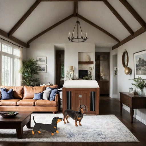 30.25'L, 2 in 1 Dog Crate with Padded Seat, Sliding Barn Door, Luxury Wooden Dog Kennel, End of Bed Bench Ottoman with Removable Cushion for Bedroom, Living Room, Walnut Default -DTYStore