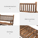 Outsunny 2-Person Wood Rocking Chair with Log Design, Heavy Duty Loveseat with Wide Curved Seats for Patio, Backyard, Garden, Walnut - DTYStore