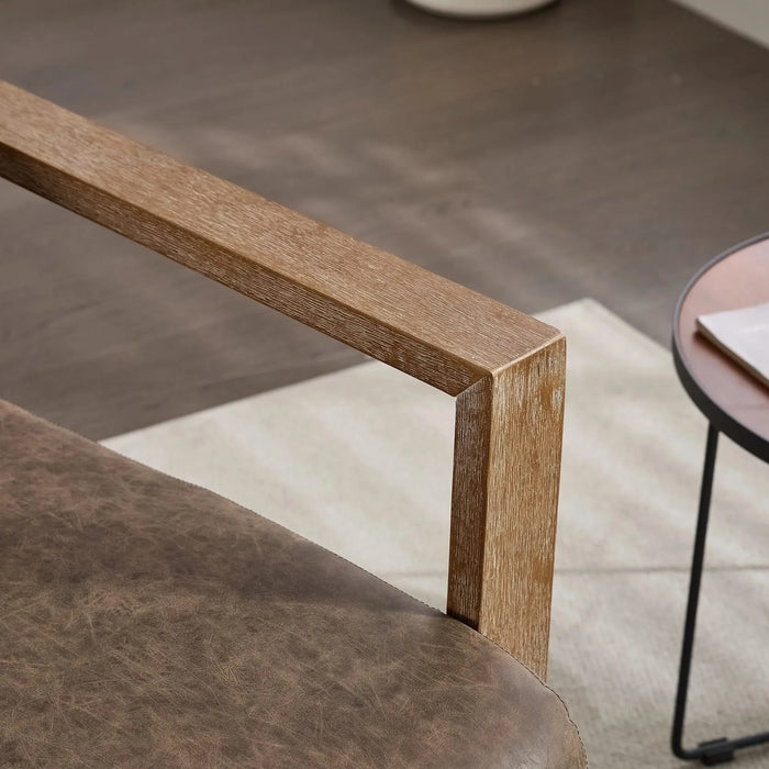 30.3'W Swivel Modern Upholstered Accent Chair with Solid Wood Armrests and 360 Degree Comfy Lounge Reading Chair, Side Armchair for Hotel, Bedroom, Living Room, Office, and Nursery Room.(Coffee,PU) Default -DTYStore