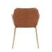 Daniella Contemporary Dining Chair in Gold Metal and Camel Faux Leather by LumiSource - Set of 2 - DTYStore