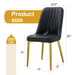 8 modern dining chairs, sleek PU backrest, and gold metal legs bring a comfortable home experience to the kitchen, bedroom, and office.Black PU Chairs with Simple Line Designs On The Backrest. - DTYStore