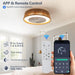Bohemian style LED Dimmable Ceiling Light With Built-In Fan - Remote Control - DTYStore