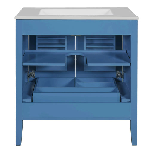 30' Bathroom Storage Cabinet with 2 Large Soft Closing Doors with Organizer, 1 Hided Drawer and Adjustable Shelf, Bathroom Vanity with Sink Default -DTYStore