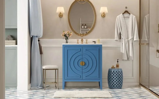 30' Bathroom Storage Cabinet with 2 Large Soft Closing Doors with Organizer, 1 Hided Drawer and Adjustable Shelf, Bathroom Vanity with Sink Default -DTYStore