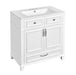 30'' Bathroom Vanity with Ceramic Sink,Solid Wood Frame Bathroom Storage Cabinet with Soft Closing Doors,Retro Style, White Default -DTYStore