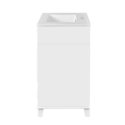 30'' Bathroom Vanity with Ceramic Sink,Solid Wood Frame Bathroom Storage Cabinet with Soft Closing Doors,Retro Style, White Default -DTYStore