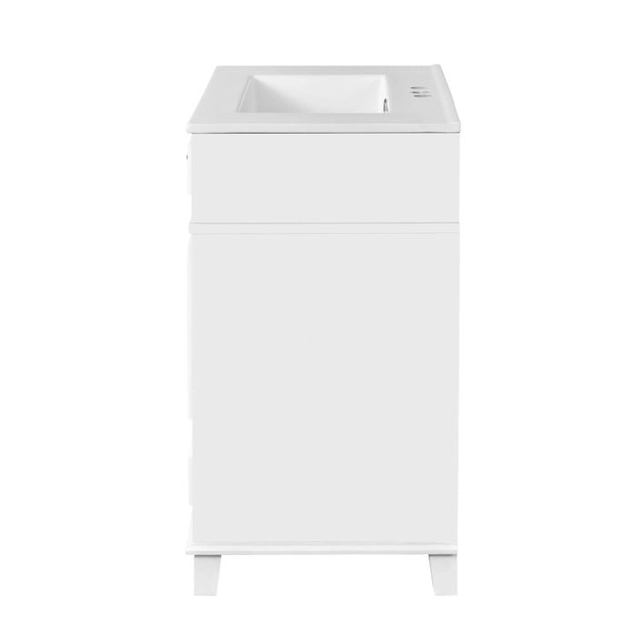 30'' Bathroom Vanity with Ceramic Sink,Solid Wood Frame Bathroom Storage Cabinet with Soft Closing Doors,Retro Style, White Default -DTYStore