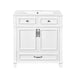 30'' Bathroom Vanity with Ceramic Sink,Solid Wood Frame Bathroom Storage Cabinet with Soft Closing Doors,Retro Style, White Default -DTYStore