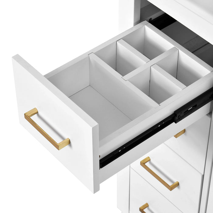 30'' Bathroom Vanity with Ceramic Sink Combo,Solid Wood Frame Bathroom Storage Cabinet, Freestanding Vanity Set with 3 Drawers& Soft Closing Doors Default -DTYStore