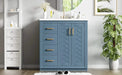 30'' Bathroom Vanity with Ceramic Sink Combo,Solid Wood Frame Bathroom Storage Cabinet, Freestanding Vanity Set with 3 Drawers& Soft Closing Doors Default -DTYStore