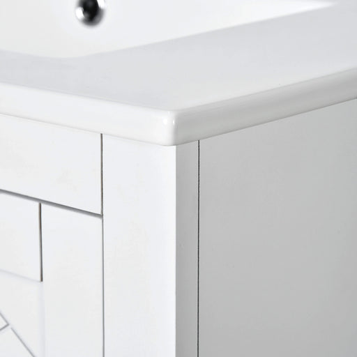 30'' Bathroom Vanity with Ceramic Sink Combo,Solid Wood Frame Bathroom Storage Cabinet, Freestanding Vanity Set with 3 Drawers& Soft Closing Doors Default -DTYStore