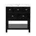 30'' Bathroom Vanity with Ceramic Sink Combo, Free Standing Single Vanity Set with 5 Drawers, Solid Wood Frame Bathroom Storage Cabinet Default -DTYStore