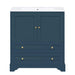 30'' Bathroom Vanity with Ceramic Sink Combo, Modern Freestanding Storage Cabinet with Gold Handles, Soft Closing Doors, Blue Default -DTYStore
