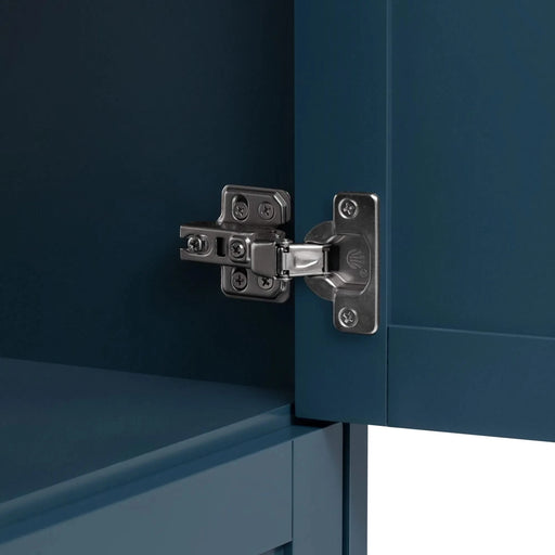 30'' Bathroom Vanity with Ceramic Sink Combo, Modern Freestanding Storage Cabinet with Gold Handles, Soft Closing Doors, Blue Default -DTYStore