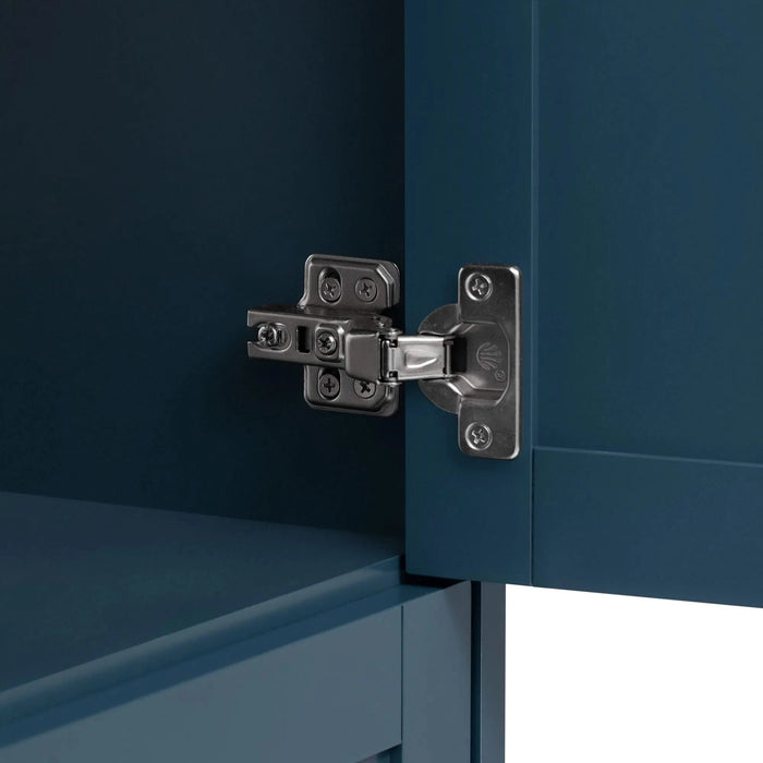 30'' Bathroom Vanity with Ceramic Sink Combo, Modern Freestanding Storage Cabinet with Gold Handles, Soft Closing Doors, Blue Default -DTYStore